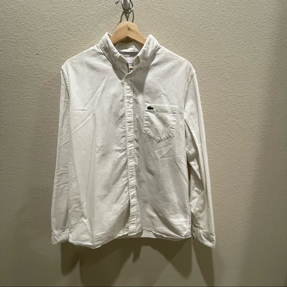 Lacoste Long Sleeves Button Down Shirt White